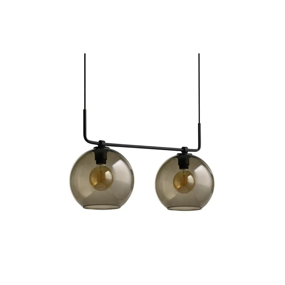 Lampa Wisząca MONACO Czarny Szklane Klosze 2xE27