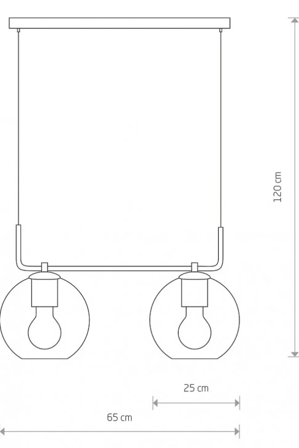 Lampa Wisząca MONACO Czarny Szklane Klosze 2xE27