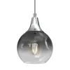 Lampa Wisząca MONTE Srebrny Szklany Klosz 1xE27 15cm