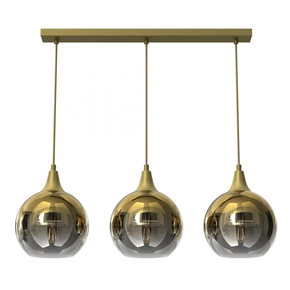 Lampa Wisząca MONTE Złoty Szklane Klosze 3xE27