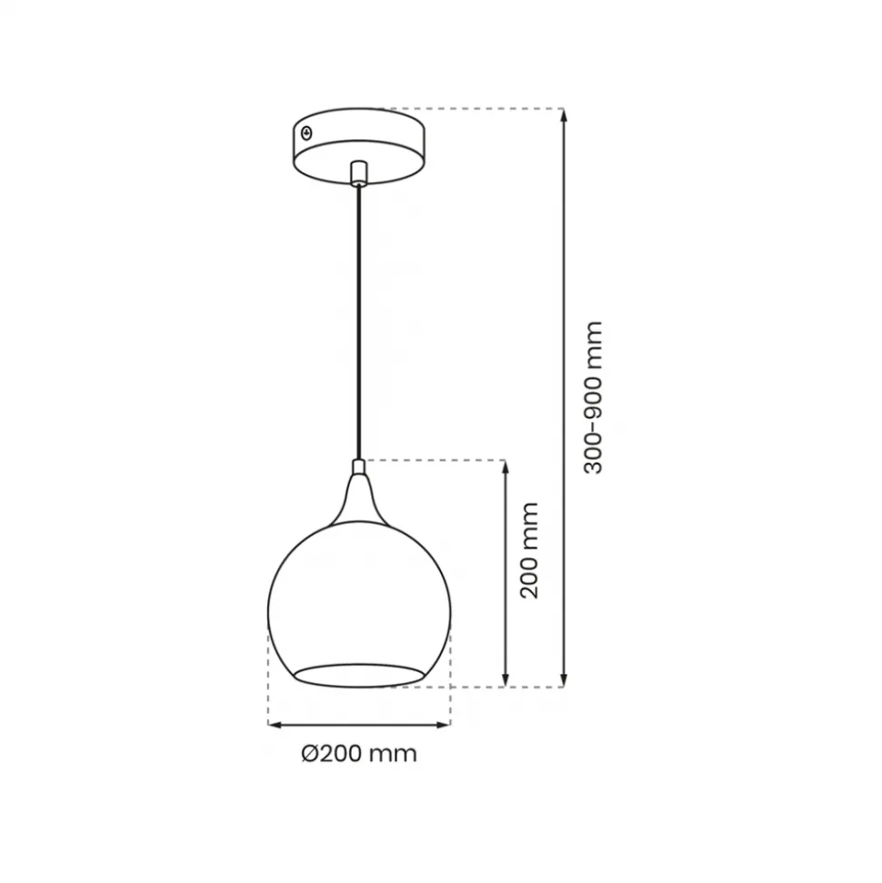 Lampa Wisząca MONTE Złoty Szklany Klosz 1xE27 20cm