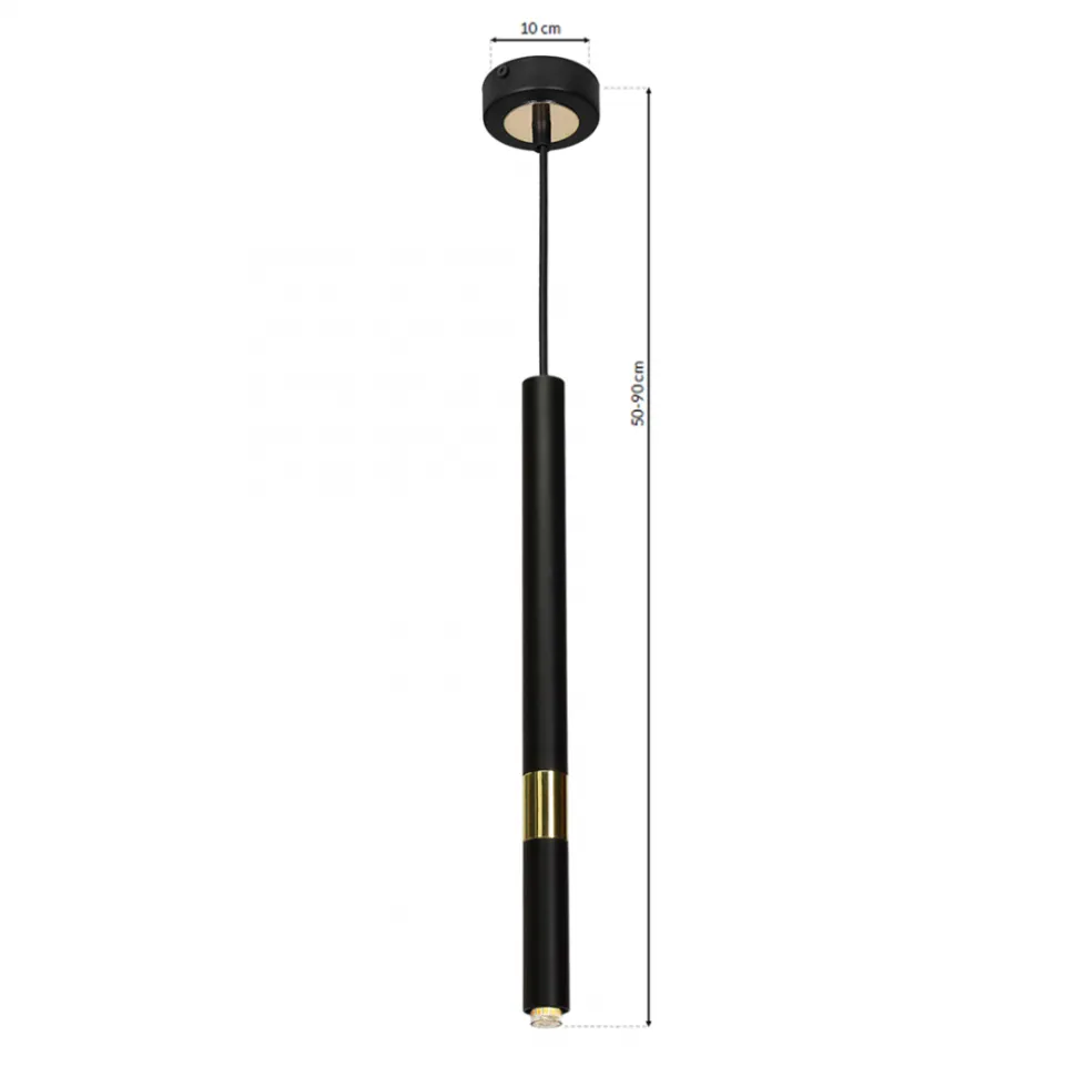 Lampa Wisząca MONZA Czarny Złoty 1xG9 10cm