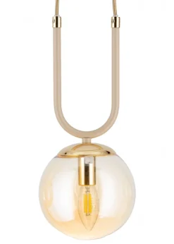 Lampa Wisząca Mora Beżowa Szkło 3xE14 60 cm