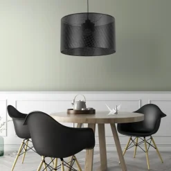 Lampa Wisząca MORENO Czarny Abażur 3xE27 50cm