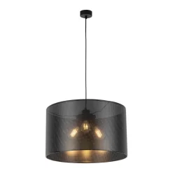 Lampa Wisząca MORENO Czarny Abażur 3xE27 50cm