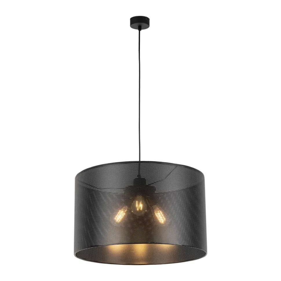 Lampa Wisząca MORENO Czarny Abażur 3xE27 50cm
