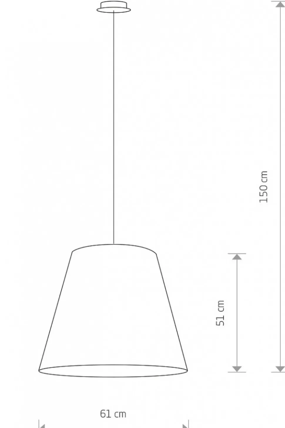 Lampa Wisząca MOSS Czarny Abażur 3xE27 61cm