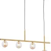 Lampa Wisząca NEPTUN Złoty Szklane Klosze 3xG9