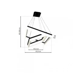 Lampa Wisząca NERO Czarny 80W LED 62cm