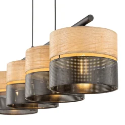 Lampa Wisząca NICOL Czarny Boho Abażury 4xE27