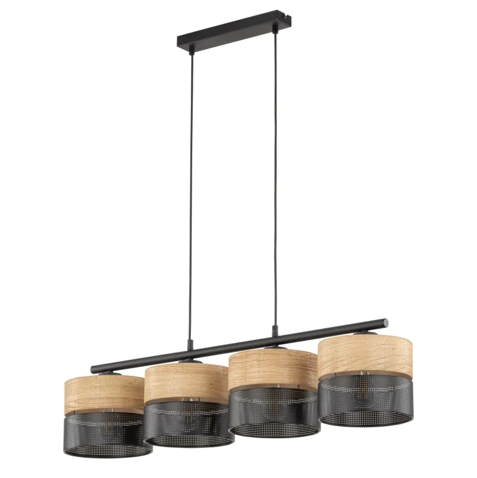 Lampa Wisząca NICOL Czarny Boho Abażury 4xE27