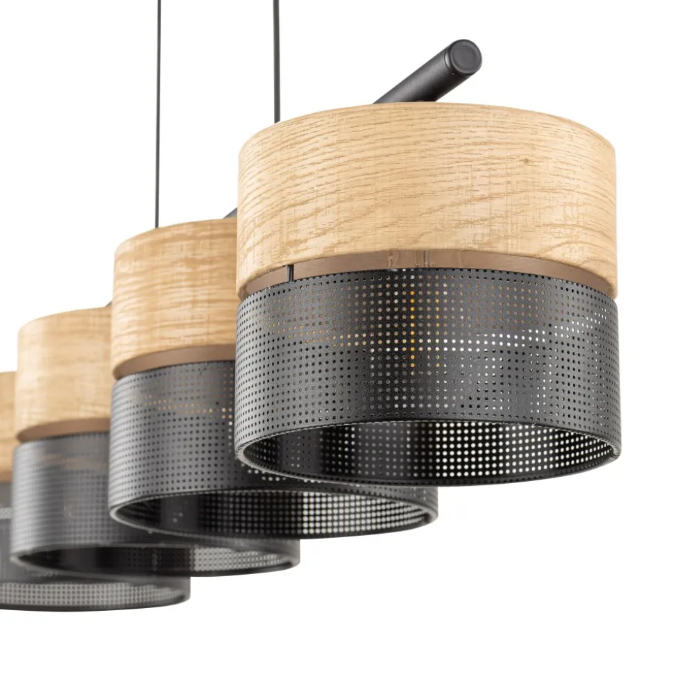 Lampa Wisząca NICOL Czarny Boho Abażury 4xE27