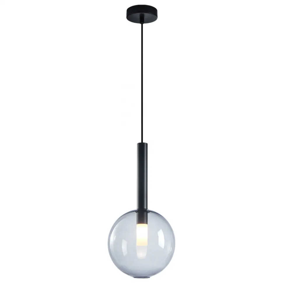 Lampa Wisząca NIKO Czarny Transparentny Szklany Klosz 1xG9 20cm