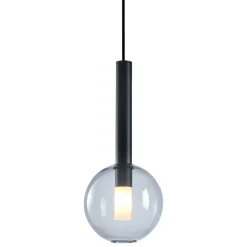 Lampa Wisząca NIKO Czarny Transparentny Szklany Klosz 1xG9 15cm