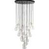 Lampa wisząca NILOS czarna klosz transparentny 26xG9
