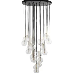 Lampa wisząca NILOS czarna klosz transparentny 26xG9