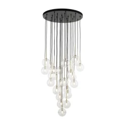 Lampa wisząca NILOS czarna klosz transparentny 26xG9