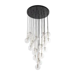 Lampa wisząca NILOS czarna klosz transparentny 26xG9