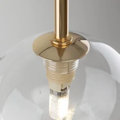 Lampa Wisząca NILOS Czarny Złoty Szklane Klosze 1xG9