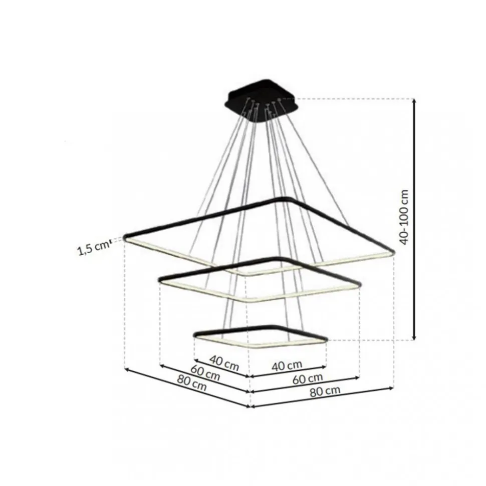 Lampa Wisząca NIX Czarny 117W LED 80cm
