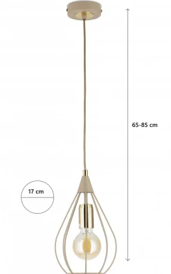 Lampa Wisząca Noa Beżowa 1xE27 17 cm