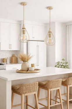 Lampa Wisząca Noa Beżowa 1xE27 17 cm