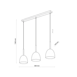 Lampa Wisząca NORD Biały Drewno Metalowe Klosze 3xE27