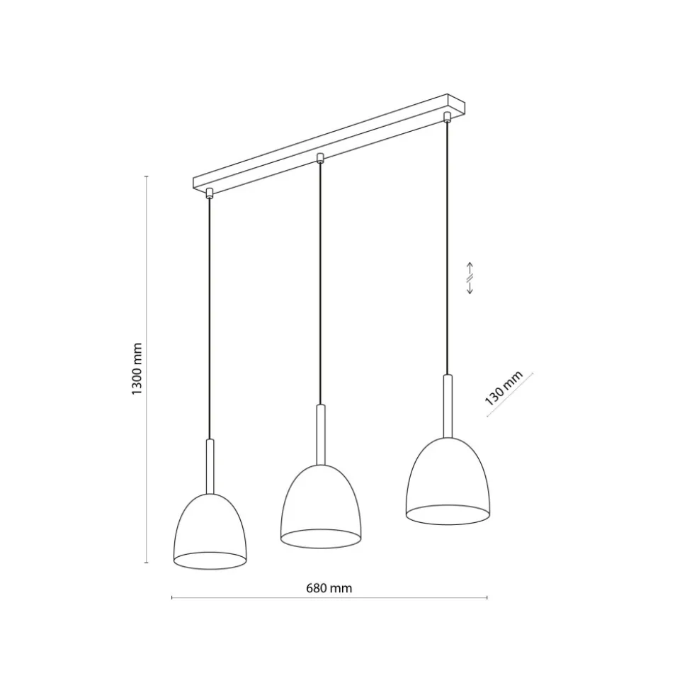 Lampa Wisząca NORD Biały Drewno Metalowe Klosze 3xE27