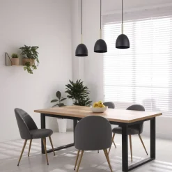 Lampa Wisząca NORD Czarny Złoty Metalowe Klosze 3xE27