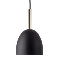 Lampa Wisząca NORD Czarny Złoty Metalowy Klosz 1xE27