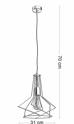 Lampa Wisząca ORO Miedziany 1xE27 31 cm