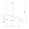 Lampa Wisząca OSLO Biały Brązowy Orzech 16W LED 3000K 98cm