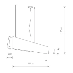 Lampa Wisząca OSLO Biały Brązowy Orzech 16W LED 3000K 98cm