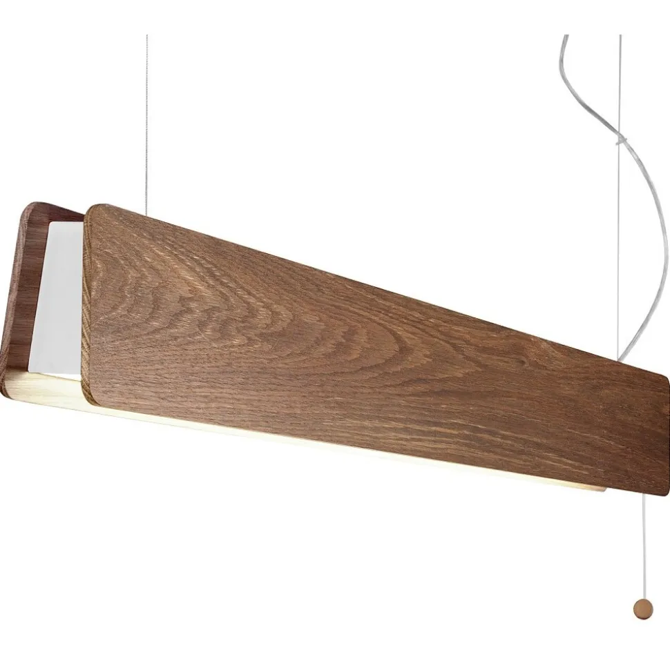 Lampa Wisząca OSLO Biały Brązowy Orzech 16W LED 3000K 98cm