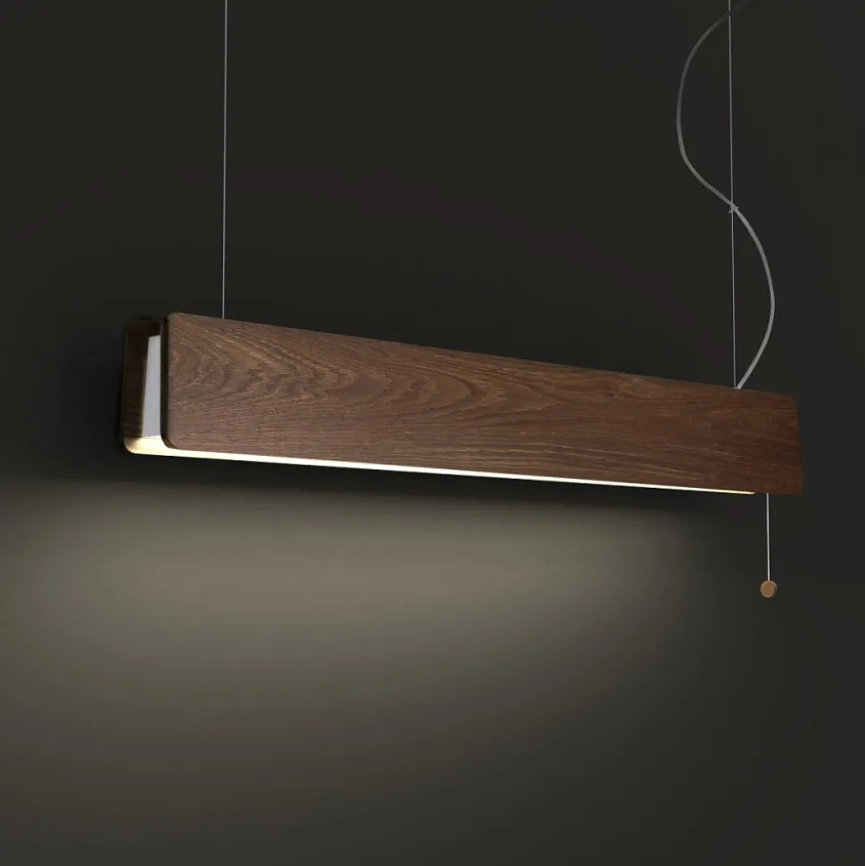 Lampa Wisząca OSLO Biały Brązowy Orzech 16W LED 3000K 98cm