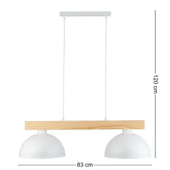 Lampa Wisząca OSLO Biały Metalowe Klosze 2xE27