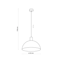 Lampa Wisząca OSLO Biały Metalowy Klosz 1xE27 33,5cm