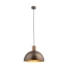 Lampa Wisząca OSLO Brązowy Metalowy Klosz 1xE27 33,5cm