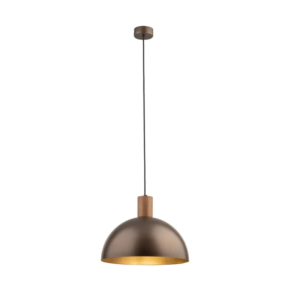 Lampa Wisząca OSLO Brązowy Metalowy Klosz 1xE27 33,5cm