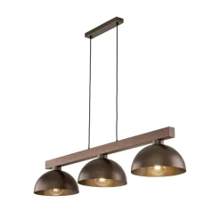 Lampa Wisząca OSLO Brązowy Metalowe Klosze 3xE27