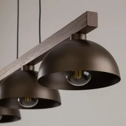 Lampa Wisząca OSLO Brązowy Metalowe Klosze 3xE27
