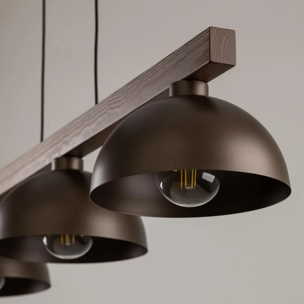 Lampa Wisząca OSLO Brązowy Metalowe Klosze 3xE27