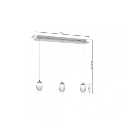 Lampa Wisząca OVO Srebrny Szklane Klosze 15W LED