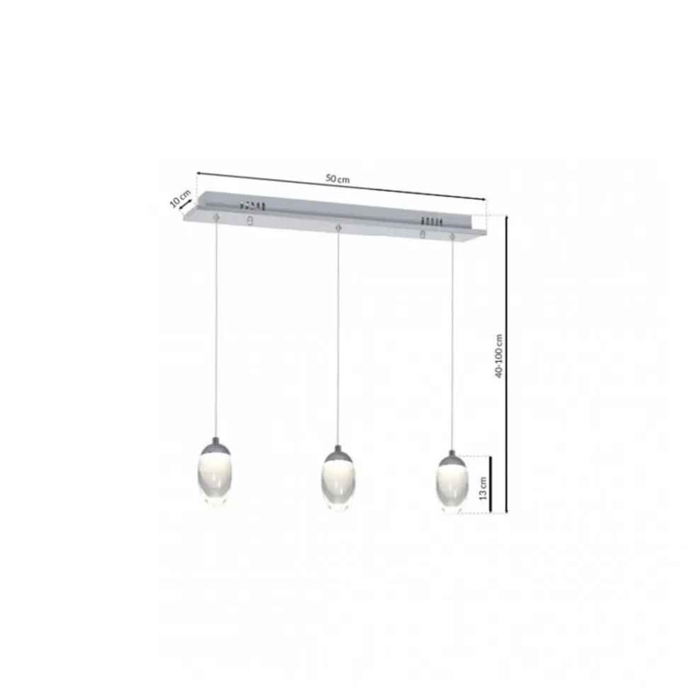 Lampa Wisząca OVO Srebrny Szklane Klosze 15W LED