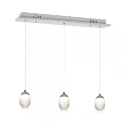 Lampa Wisząca OVO Srebrny Szklane Klosze 15W LED