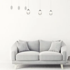 Lampa Wisząca OVO Srebrny Szklane Klosze 15W LED