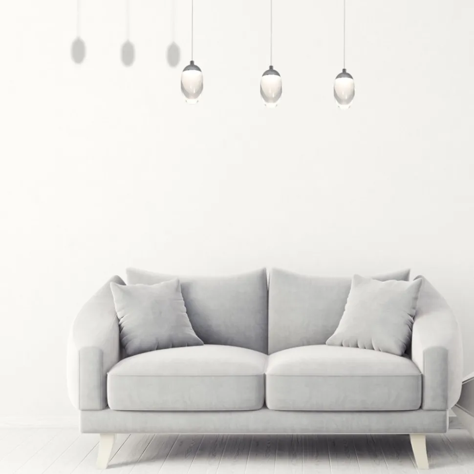 Lampa Wisząca OVO Srebrny Szklane Klosze 15W LED