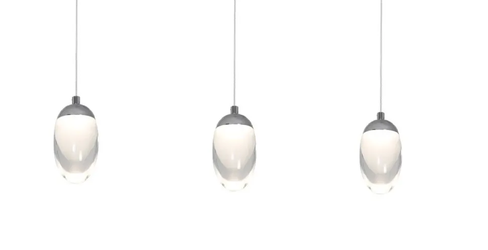 Lampa Wisząca OVO Srebrny Szklane Klosze 15W LED