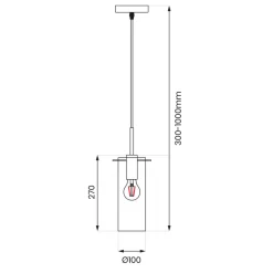 Lampa wisząca PADOVA Czarna Szklana 1xE27