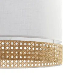 Lampa Wisząca PAGLIA Biały Boho Abażur 1xE27 20cm